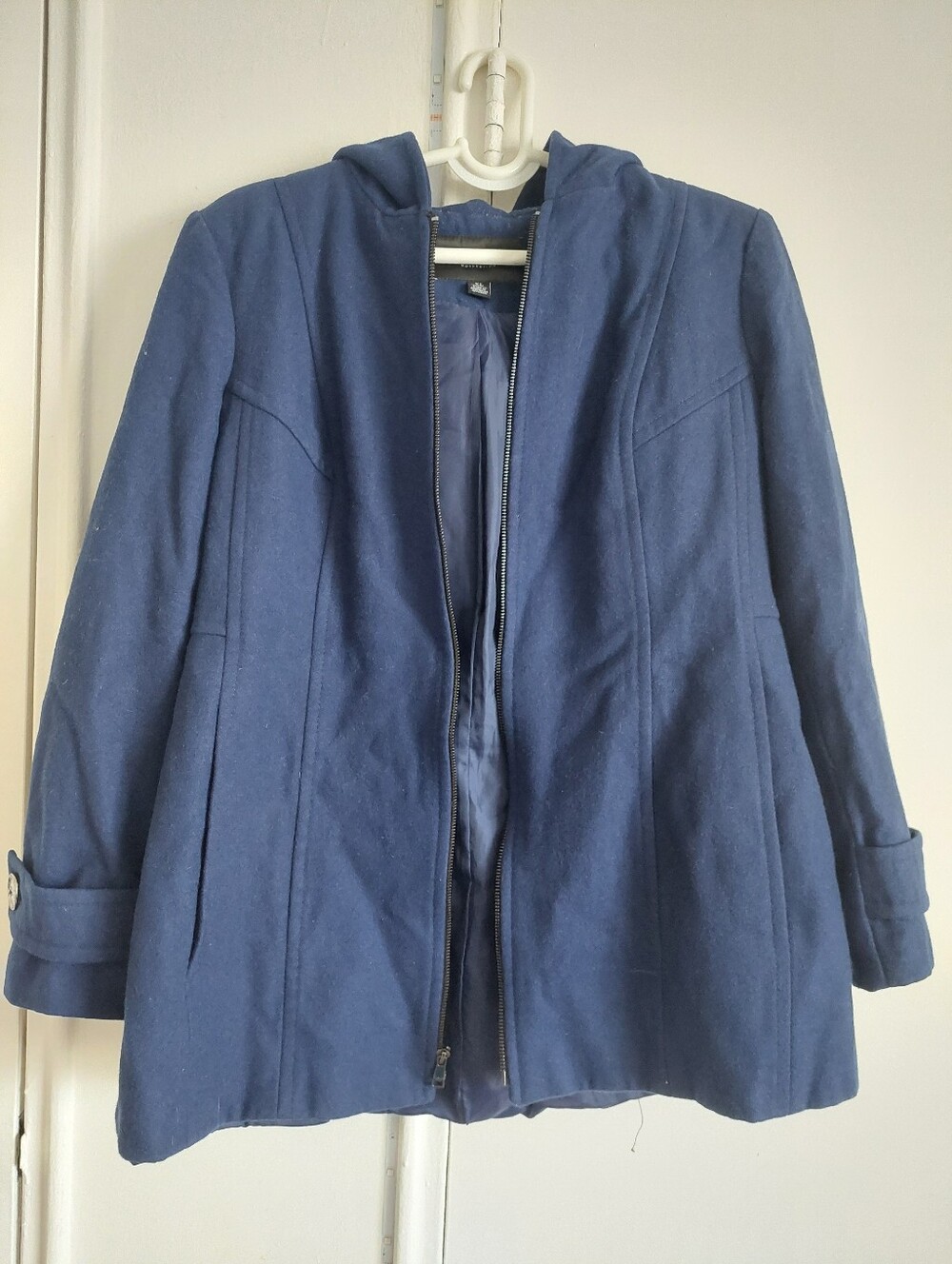 London Fog Women’s Wool Blend Coat Navy Blue Size XL